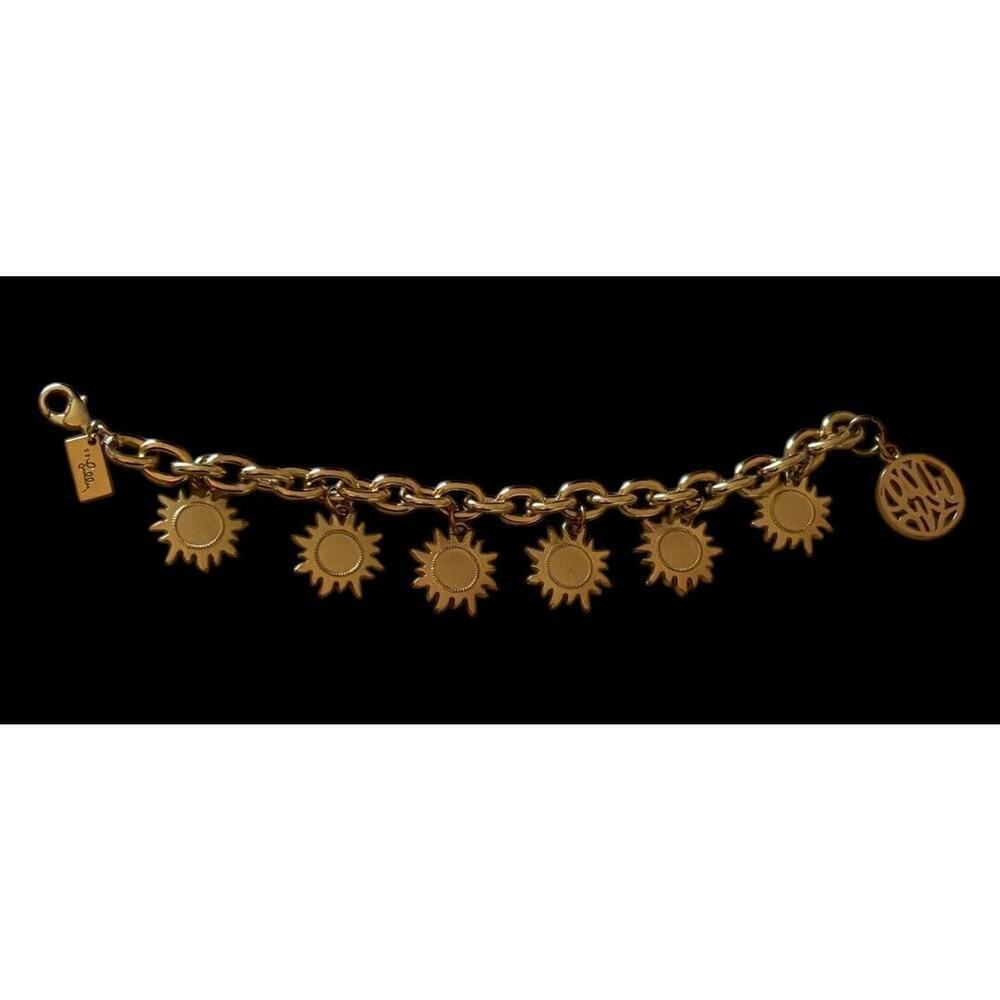 Lilly Pulitzer Charm Bracelet Gold Sunshine Sunflowers Logo NWOT - Picture 2 of 8